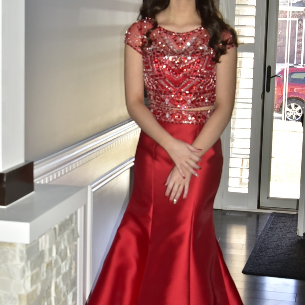 Rachel Adams  2 piece beaded prom dress- Beautiful Red
Homecoming / Prom dress